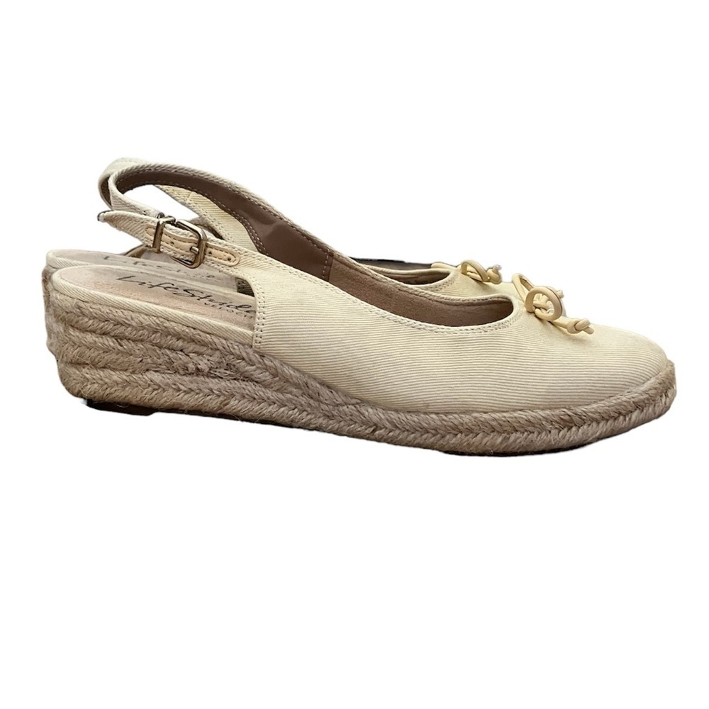 LifeStride Womens Keepsake Canvas Wedges Espadrille Heels Size 6.5​​​​ - Picture 2 of 7